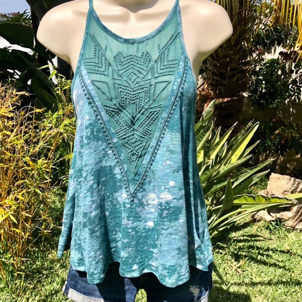 Acid wash style halter top